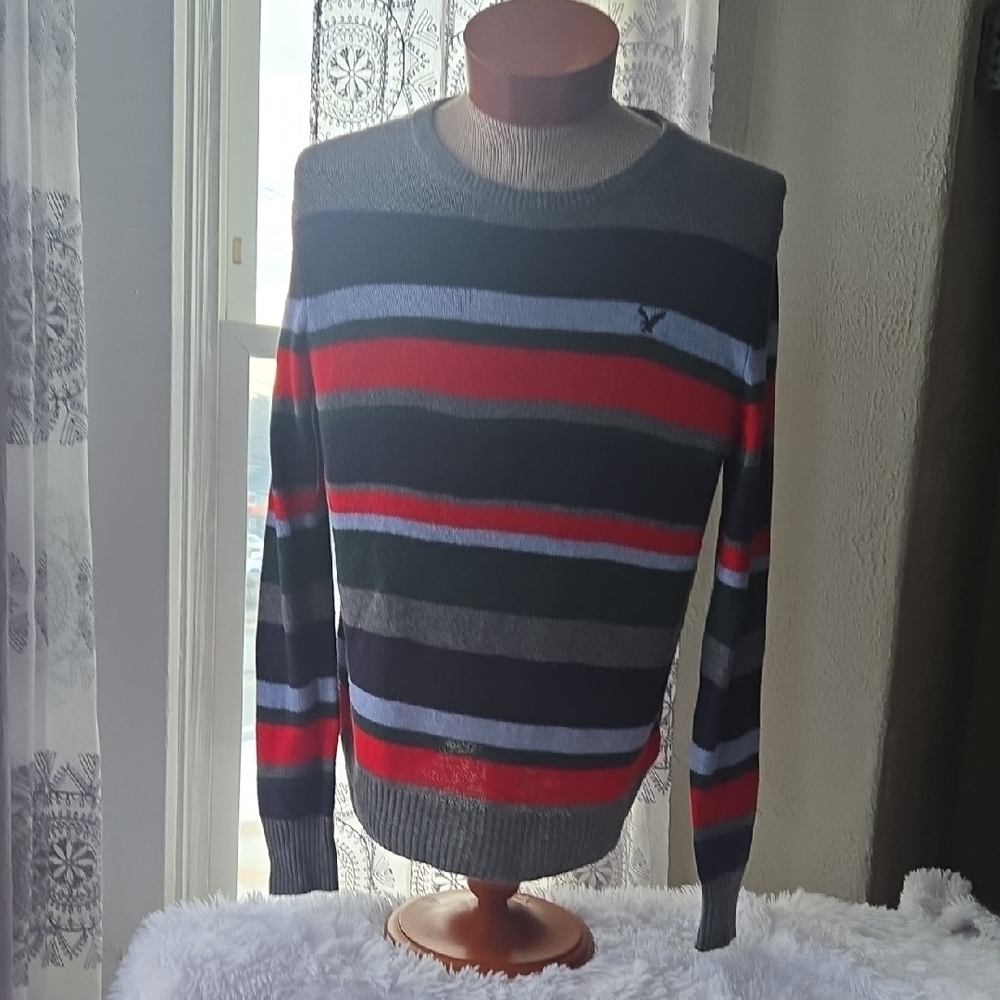 American Eagle Outfitters Multicolor Striped Crewneck Sweater